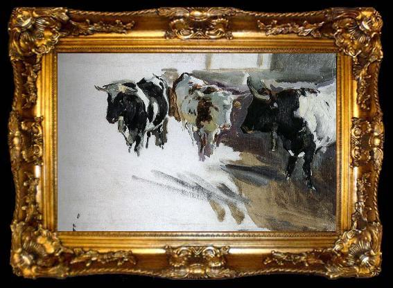 framed  Joaquin Sorolla Bull Project, ta009-2